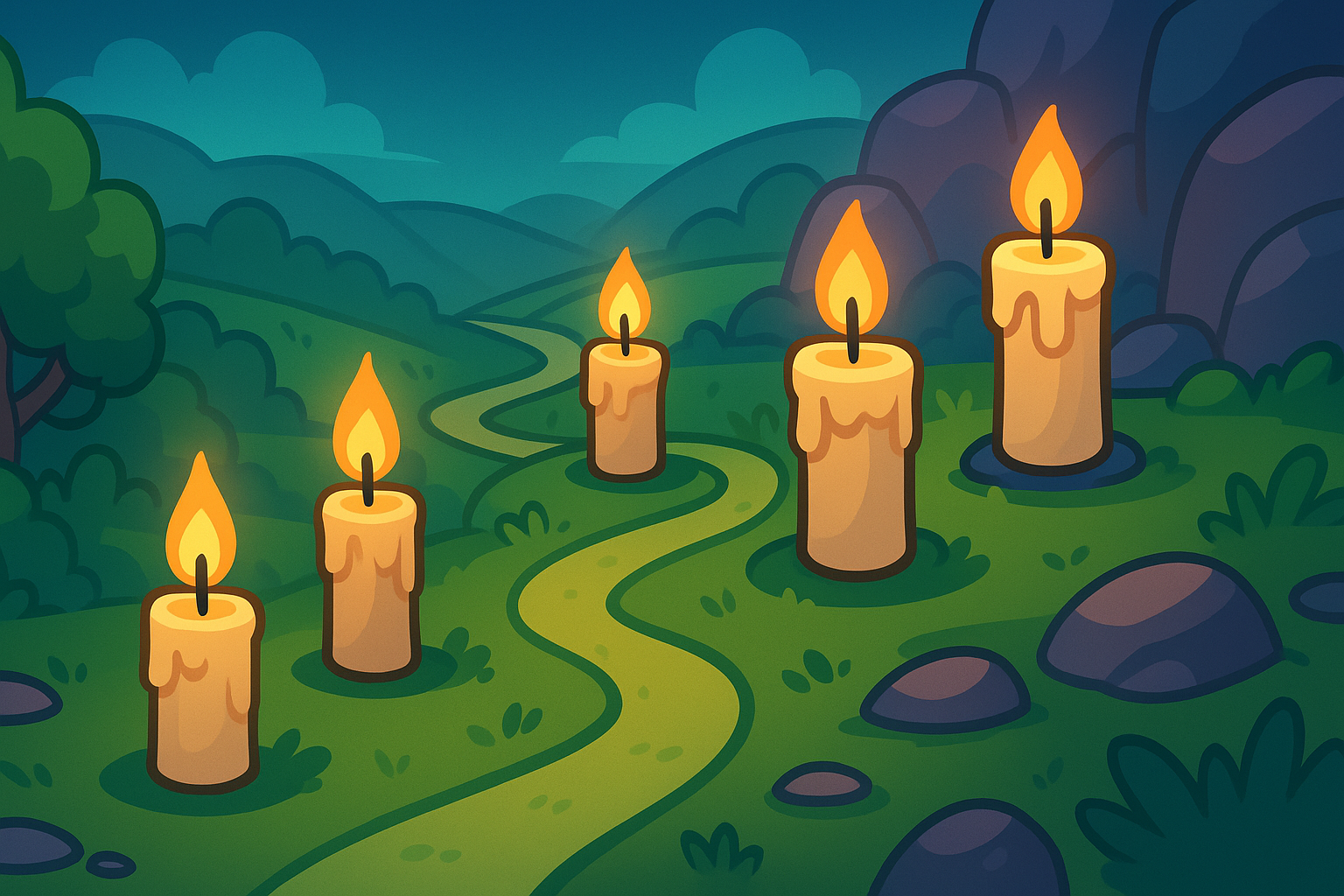 Velas en UI: marcadores del recorrido del jugador