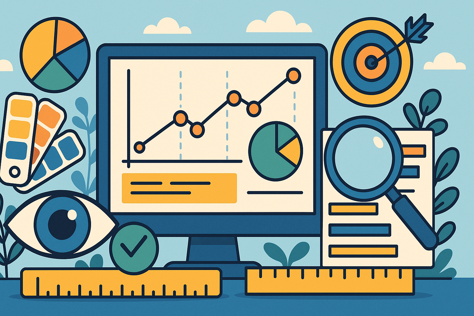 Aplica métricas visuales como elementos clave del diseño